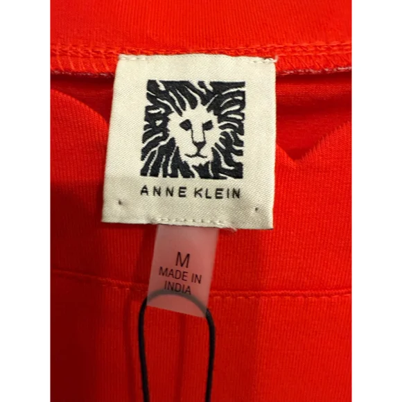 Women's Anne Klein Top Size M Red Short Sleeve - Picture 4 of 5